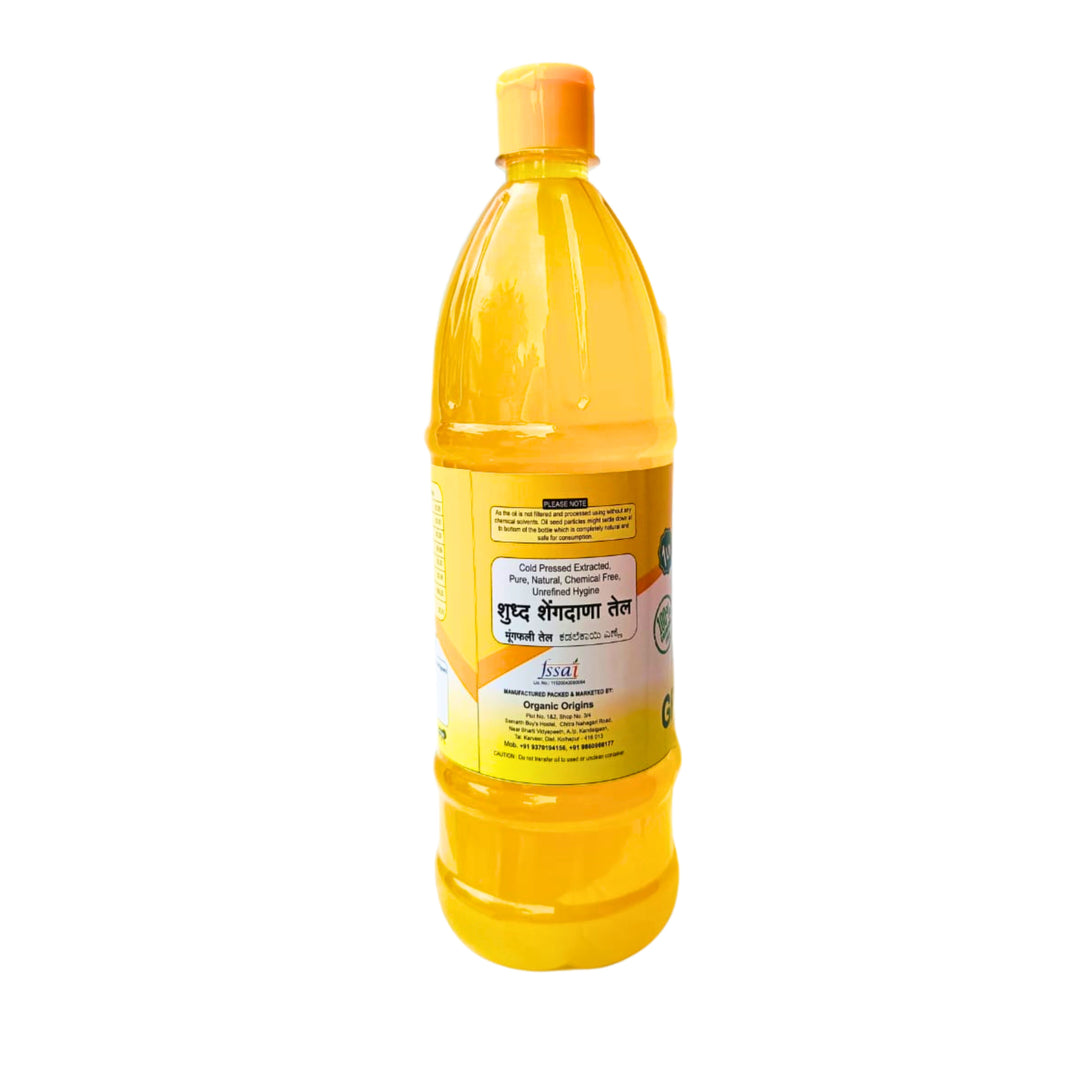 ORGANIC ORIGINS Pure Groundnut Oil, wooden Pressed Oild,  Sakhi SHG, Natural, Chemical Free, 910gm