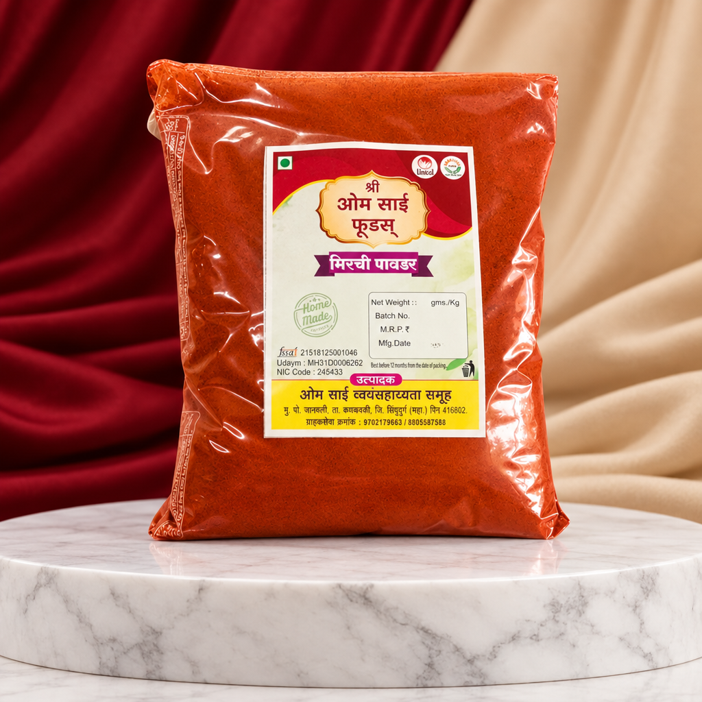 OMSAI Chilli Powder, Natural, Healthy, Best Quality, Pack of 500 gm