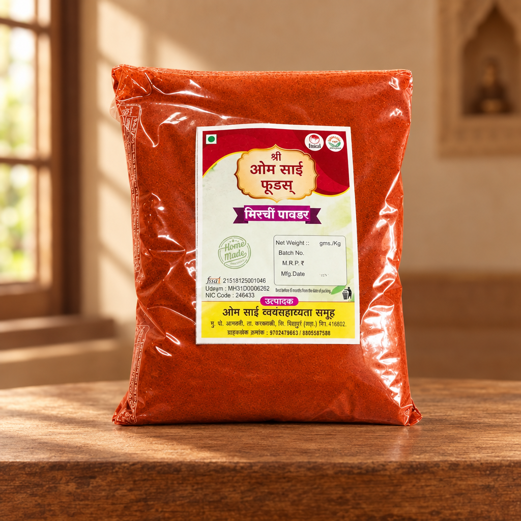 OMSAI Chilli Powder, Natural, Healthy, Best Quality, Pack of 500 gm