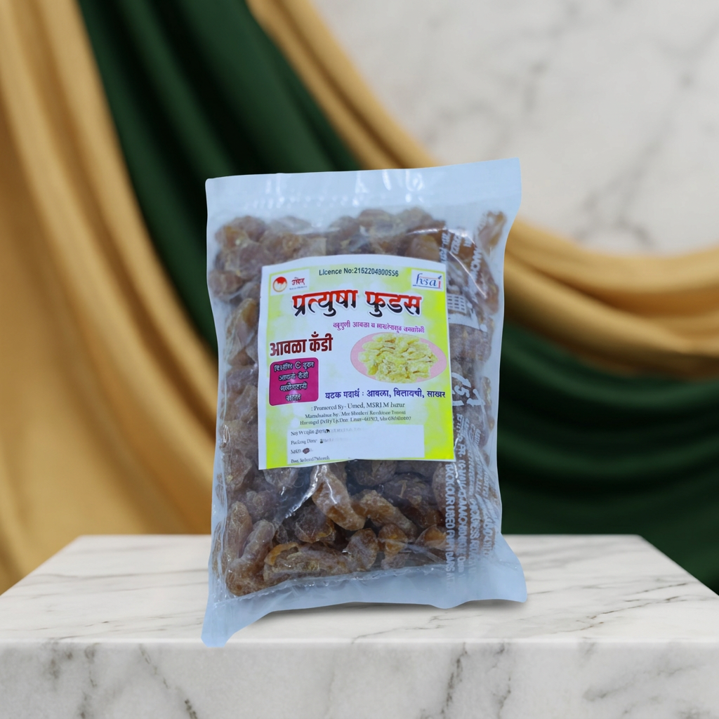 PRATYUSHA FOODS Aonla Candy Sugar, Aadarsha SHG, Made By Natural Ingredients, Healthy, Pack of 250 gms