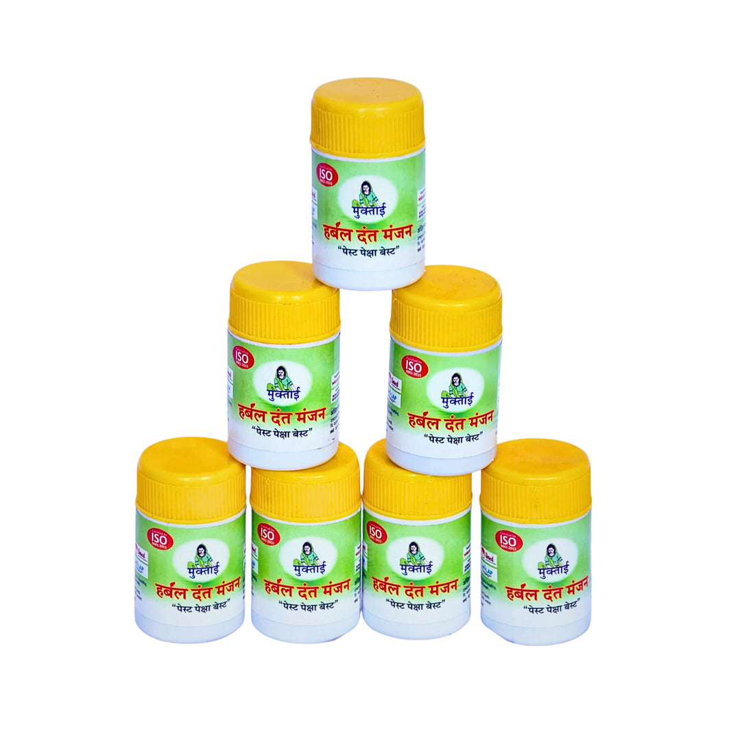 MUKTAI Herbal Dant Manjan Pack Of 50gm Natural Ayurvedic Tooth Powder Oral Care Herbal Cleaning Strong Teeth Fresh Breath
