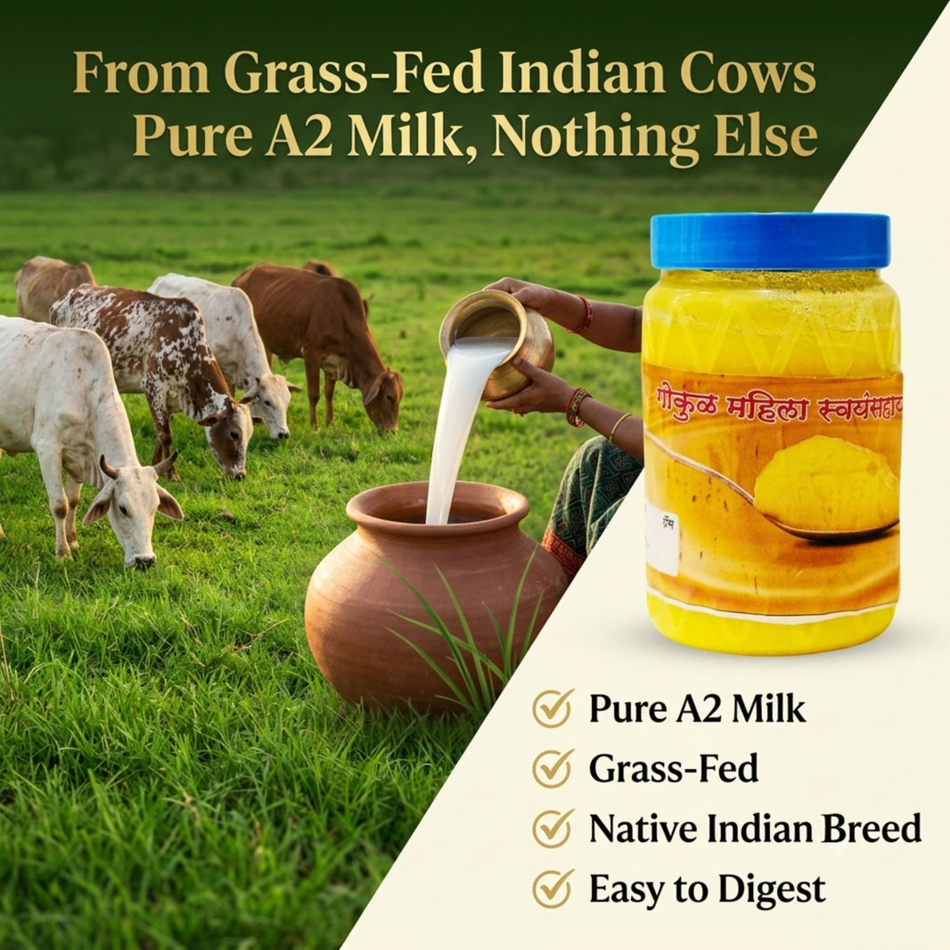 GOKUL VRINDA Desi Cow Milk Ghee Traditionally Made No Artificial Essence Pack of 1000 ml