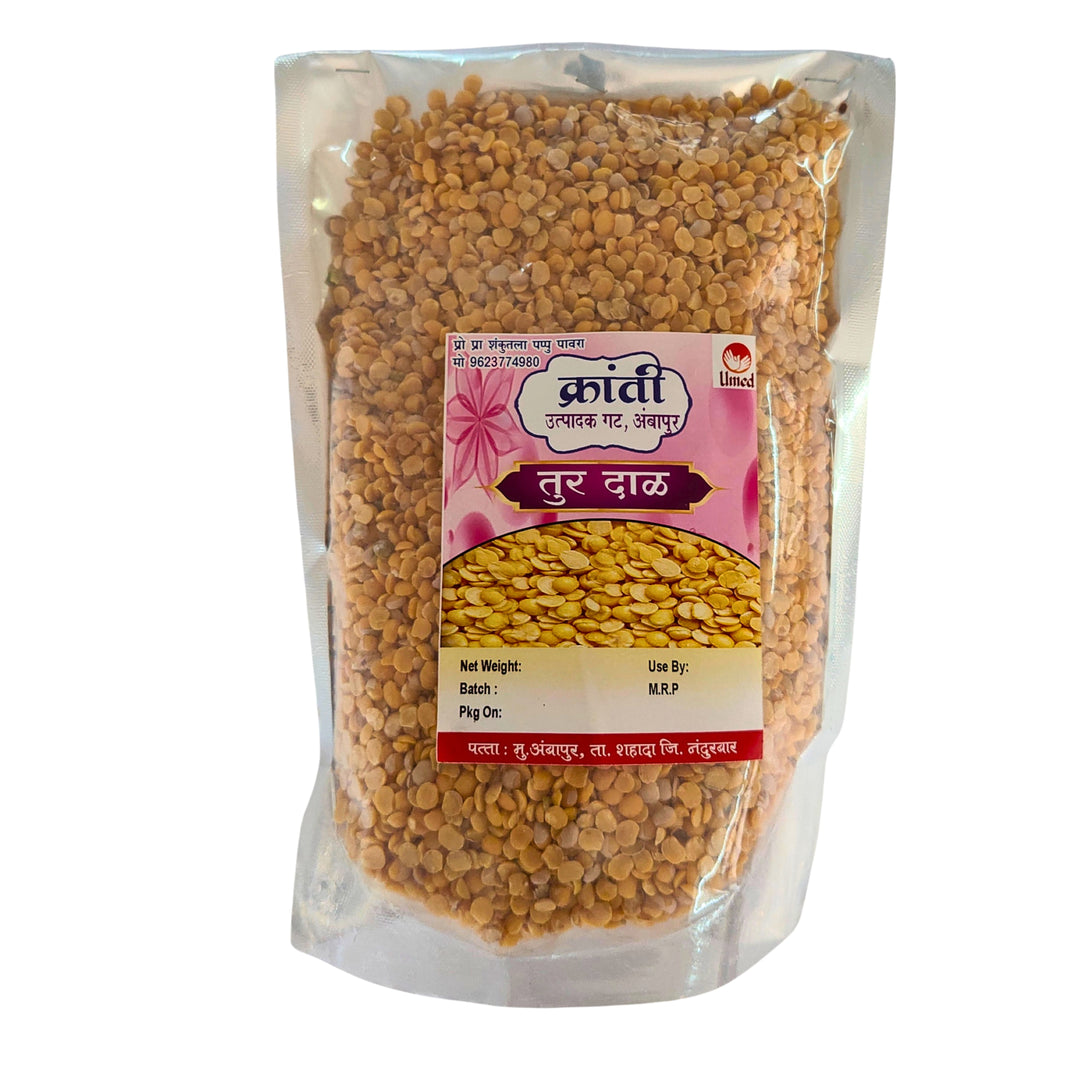 Kranti SHG Non-Polish Tur Dal – Organic, No Artificial Color | 100% Pure & Chemical Free | Nandurbar | 1000 gm