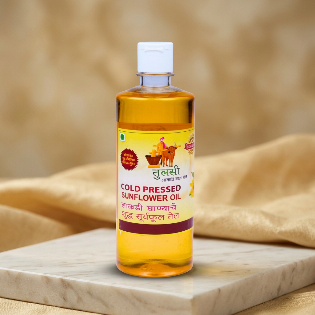 SAKSHAM Sunflower Oil | Cold-Pressed, Light Texture, Pure & Natural, Perfect for Everyday Cooking | Pack of 200 ml
