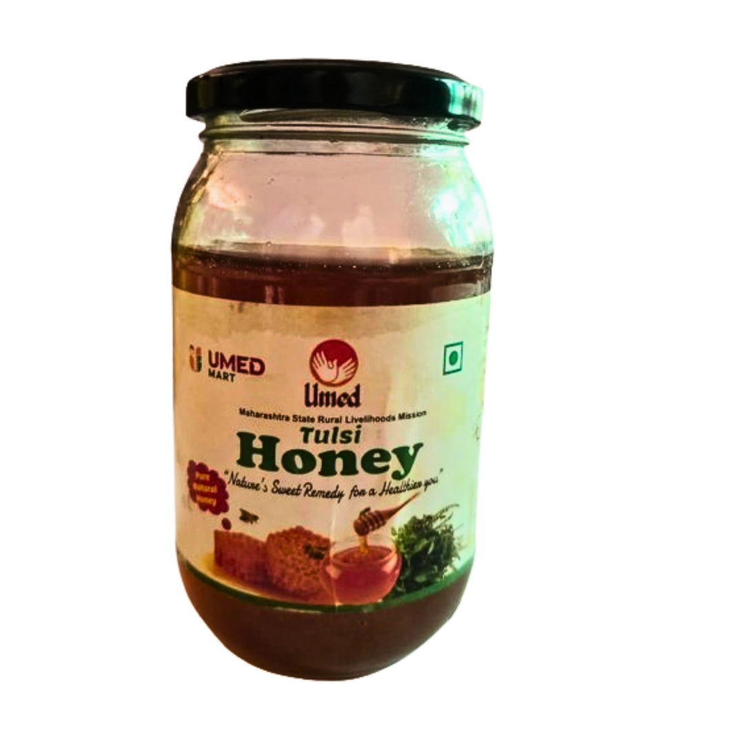 VAN AMRUT Natural Tulsi Honey Ayurvedic Raw Healthy Immunity Booster Made from Pure Honey and Tulsi by Women SHG Ratnagiri Pack of 500 ml