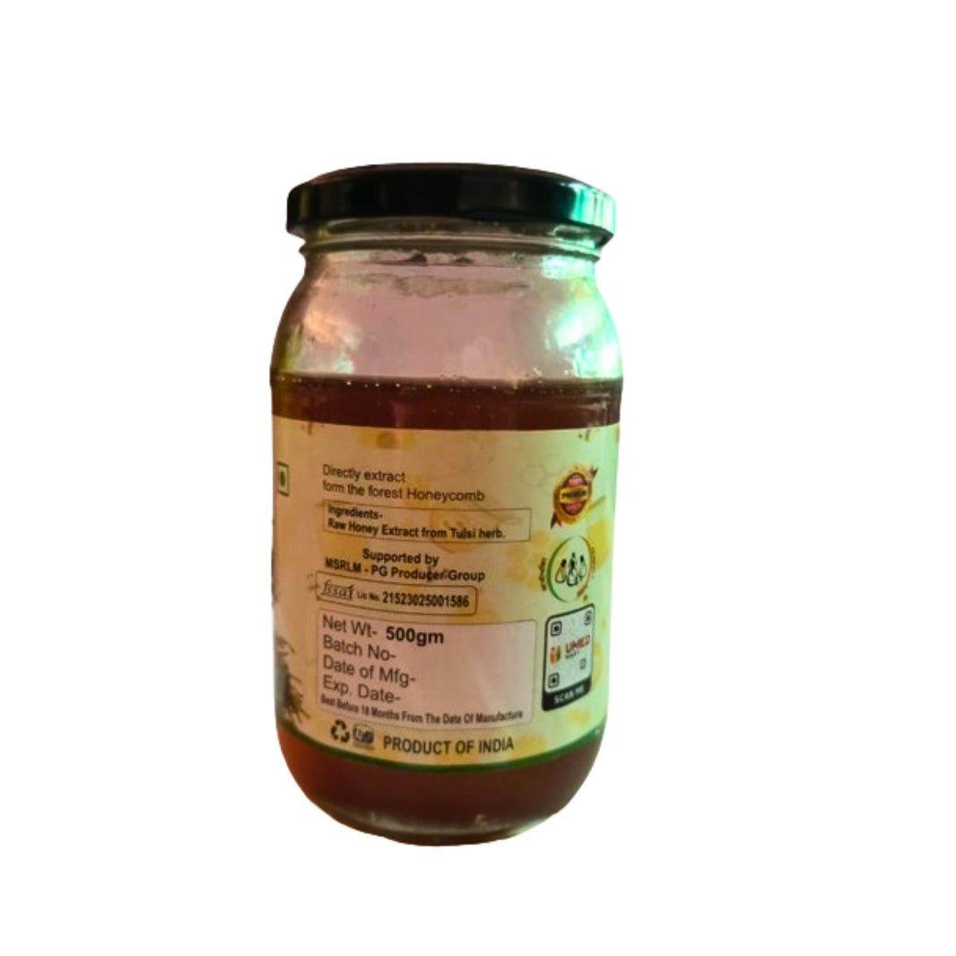 VAN AMRUT Natural Tulsi Honey Ayurvedic Raw Healthy Immunity Booster Made from Pure Honey and Tulsi by Women SHG Ratnagiri Pack of 500 ml
