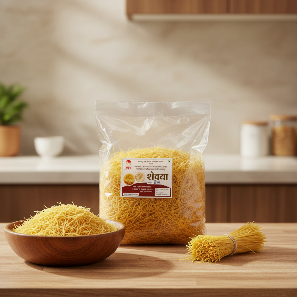 BHARATMATA Mango Shevai, No Maida, Bharatmata SHG, Made By Natural Ingredients, Pack of 1000 gm