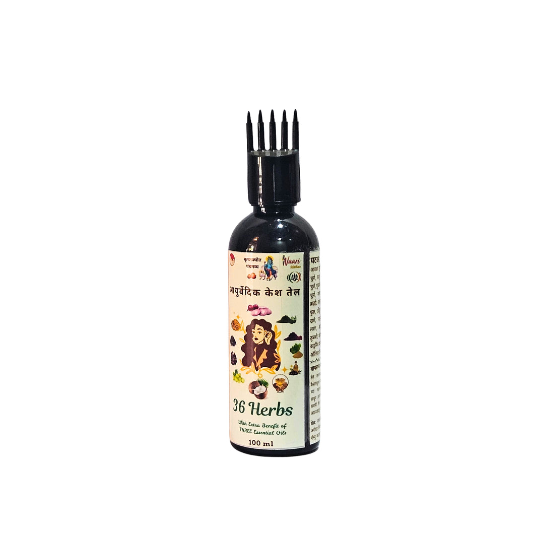 KRUSHNAJYOT 36 Herbs Ayurevedic Oil, Made By Natural Ingredients, No Artificial Chemical, Paraben Free, Sulphate Free, Pack of 100 Ml