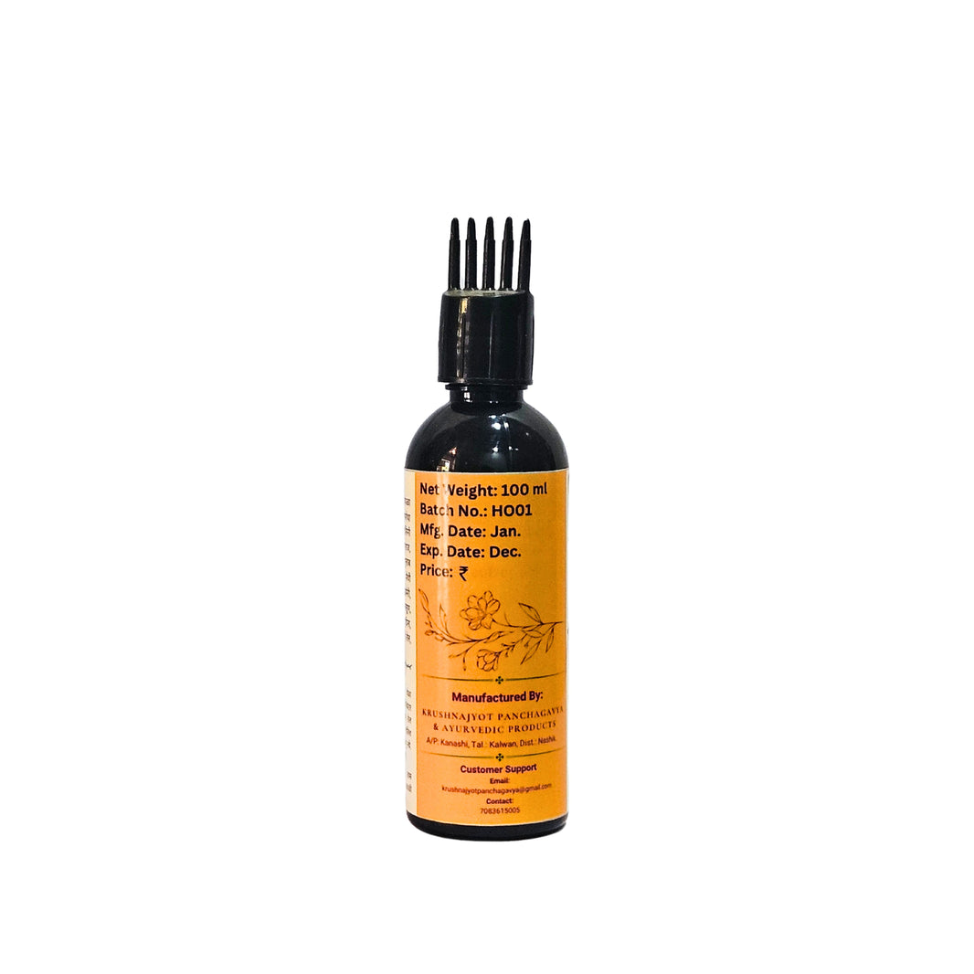 KRUSHNAJYOT 36 Herbs Ayurevedic Oil, Made By Natural Ingredients, No Artificial Chemical, Paraben Free, Sulphate Free, Pack of 100 Ml