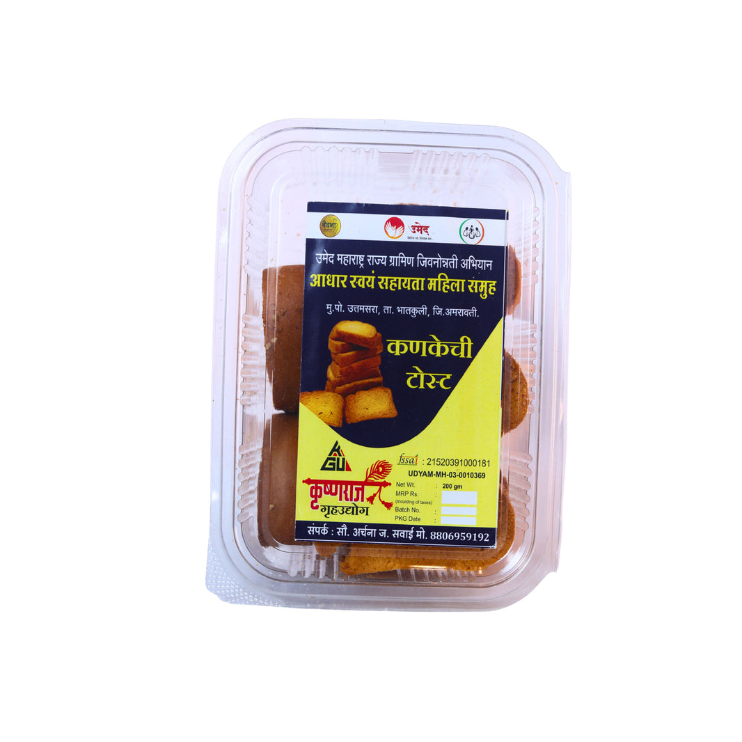 KRUSHNARAJ Wheat Flour Mava Toast, Adhar SHG, Made by Organic Jaggery, No Maida, No Artificial colour, Pack of 200 gm