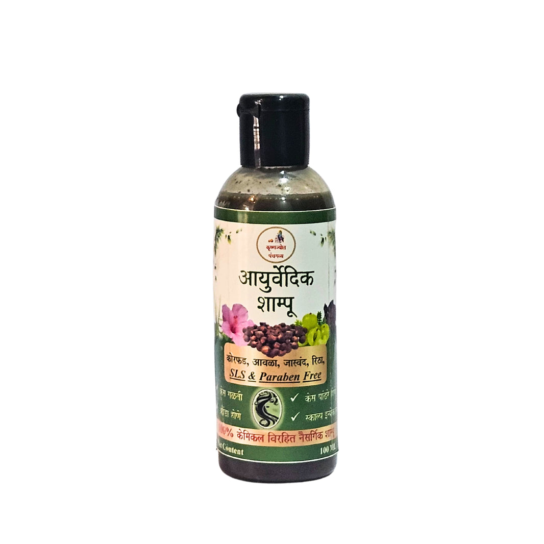 KRUSHNAJYOT Ayurevedic Shampoo, Made By Natural Ingredients, No Artificial Chemical, Paraben Free, Sulphate Free, Pack of 100 Ml