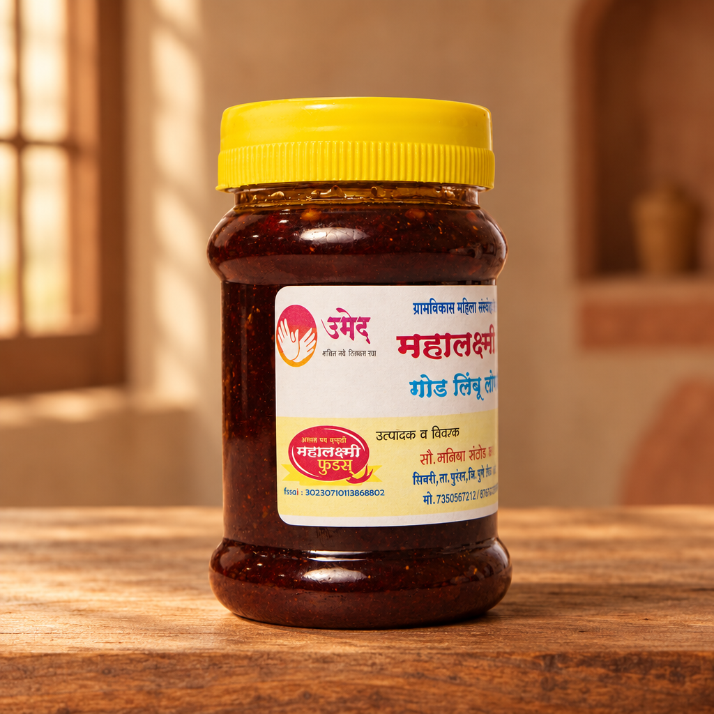 MAHALAKSHAMI FOODS, Sweet Lemon Pickle, Garmvikas SHG, Natural Ingredients, No Artificial Colour, Pack of 250 gm