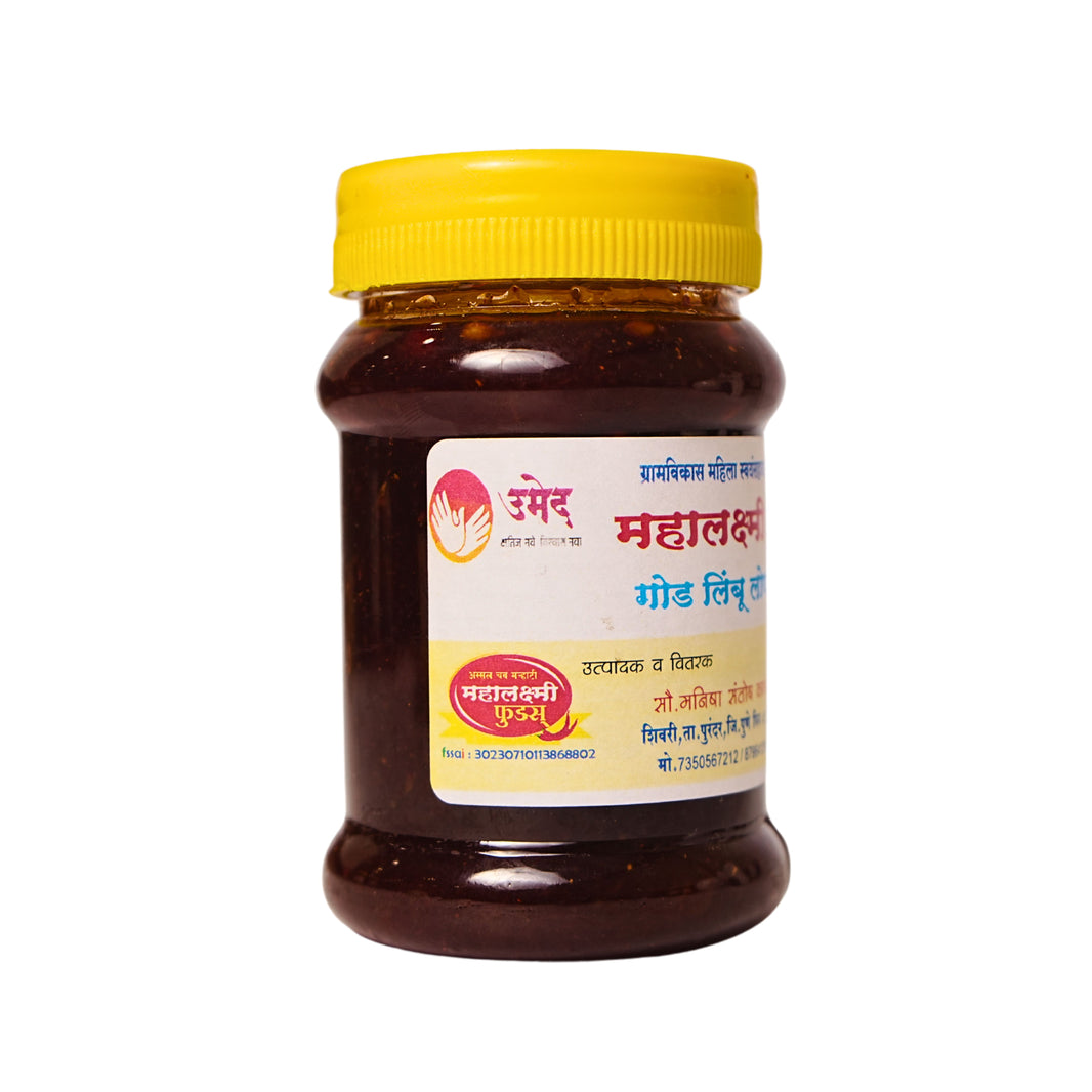 MAHALAKSHAMI FOODS, Sweet Lemon Pickle, Garmvikas SHG, Natural Ingredients, No Artificial Colour, Pack of 250 gm