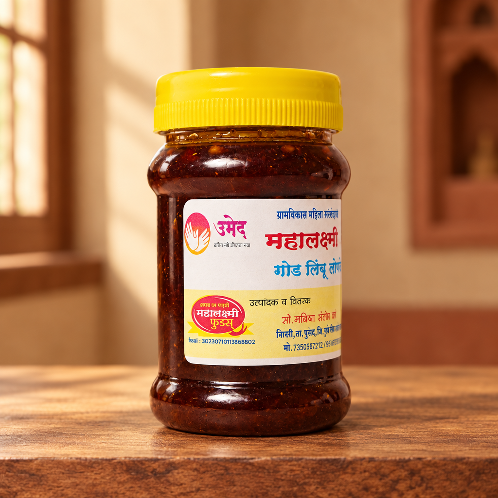 MAHALAKSHAMI FOODS, Sweet Lemon Pickle, Garmvikas SHG, Natural Ingredients, No Artificial Colour, Pack of 250 gm