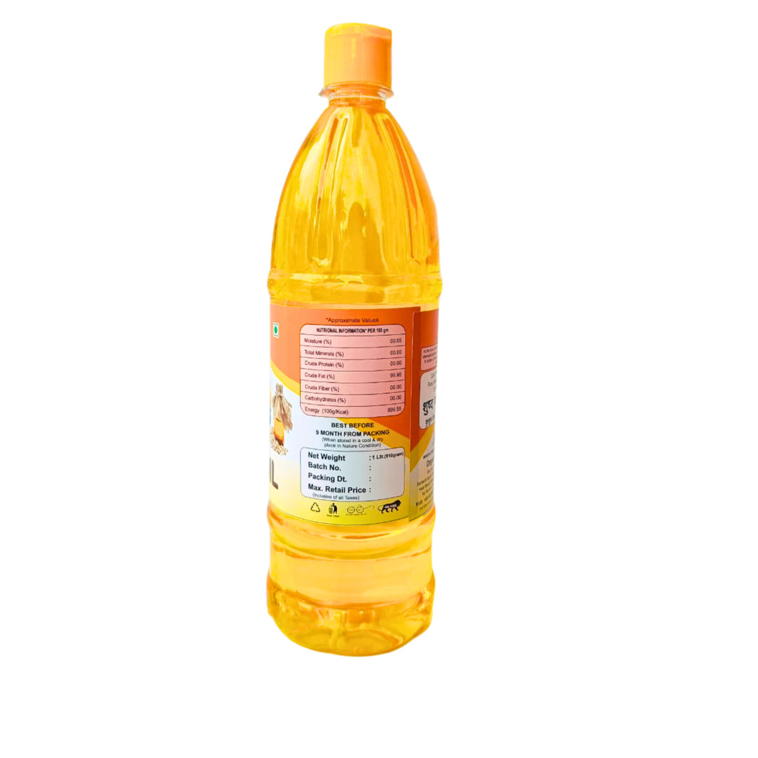 KOLHAPUR GREENS Pure Safflower Oil, wooden Pressed Oil,  Sakhi SHG, Natural, Chemical Free, 910gm