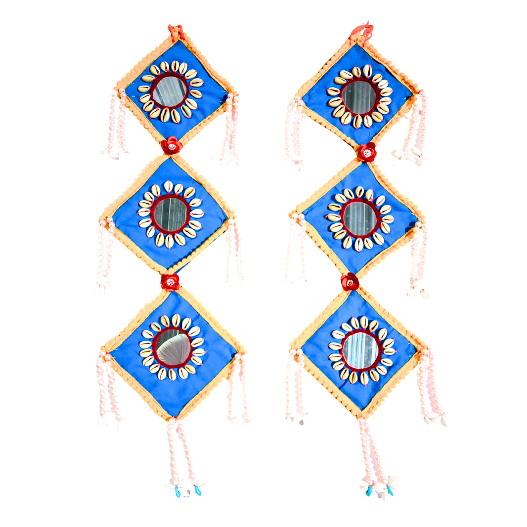 SHILPKAR HANDICRAFT – Blue And Yellow Wall Hanging Decoration - handcrafted, decorative, wall-art - Pack of 30 g