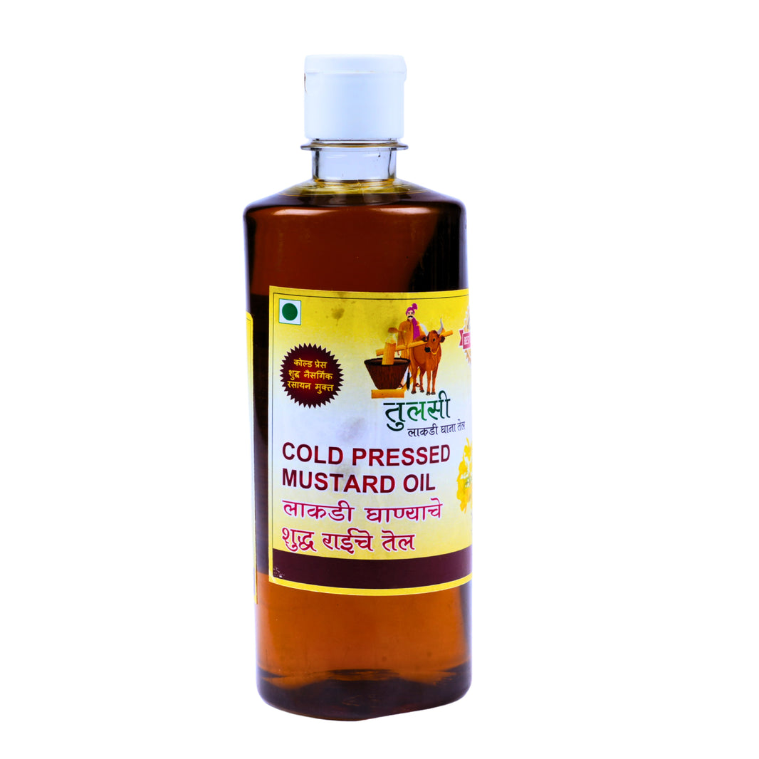 SAKSHAM Mustard Oil | Cold-Pressed, Strong Aroma, Traditional Flavor, Rich in Nutrients | Pack of 500 ml