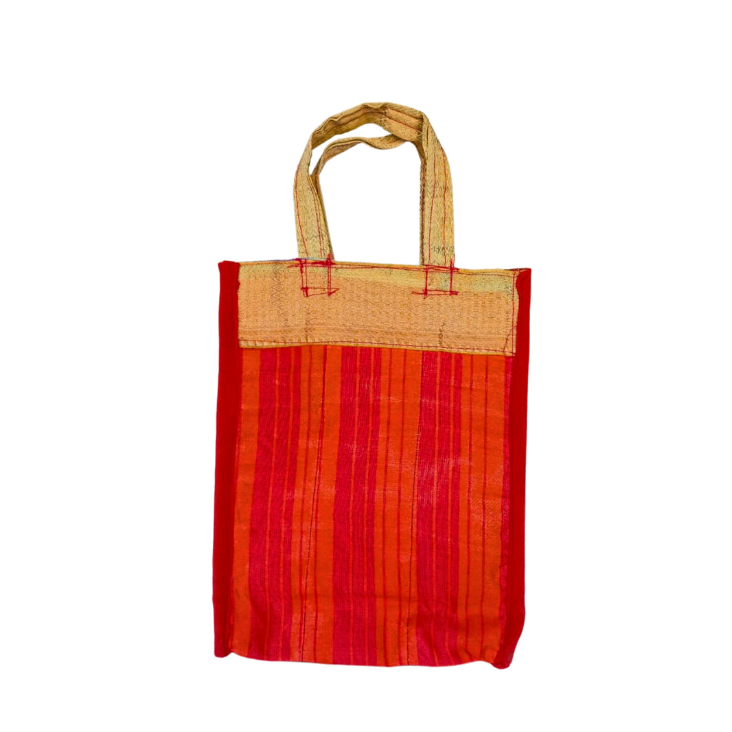 MAULI Tiffin Bag, Medium Sized, Orange Pink Colour, Handmade by Mauli SHG, Eco-friendly and Washable, Pack Of 1 no
