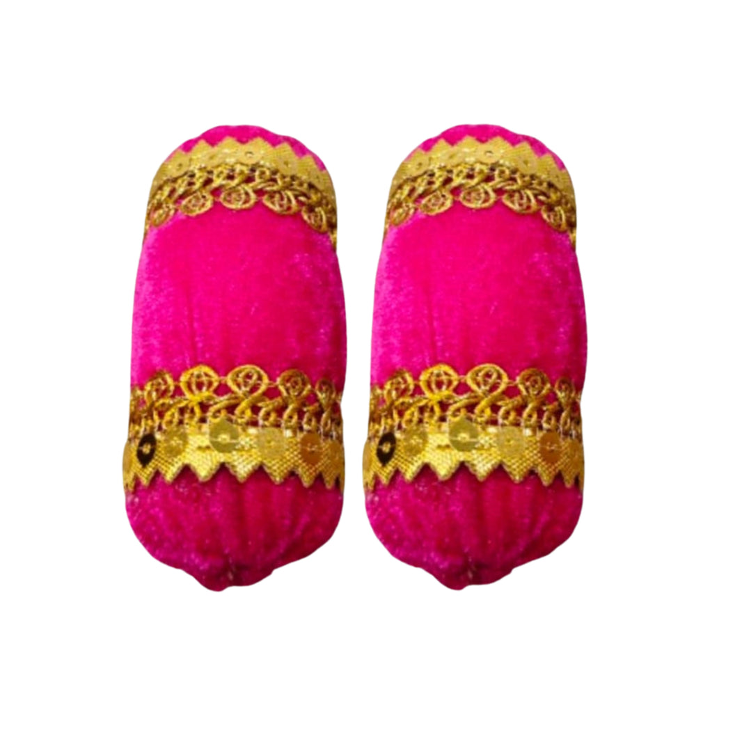 MORAYA Velvet Takiya, Set For Krishna Kanha Ji Bal Gopal, Small, Decorative Pillow, Pink Colour, Rukhamini SHG, Pack Of 2