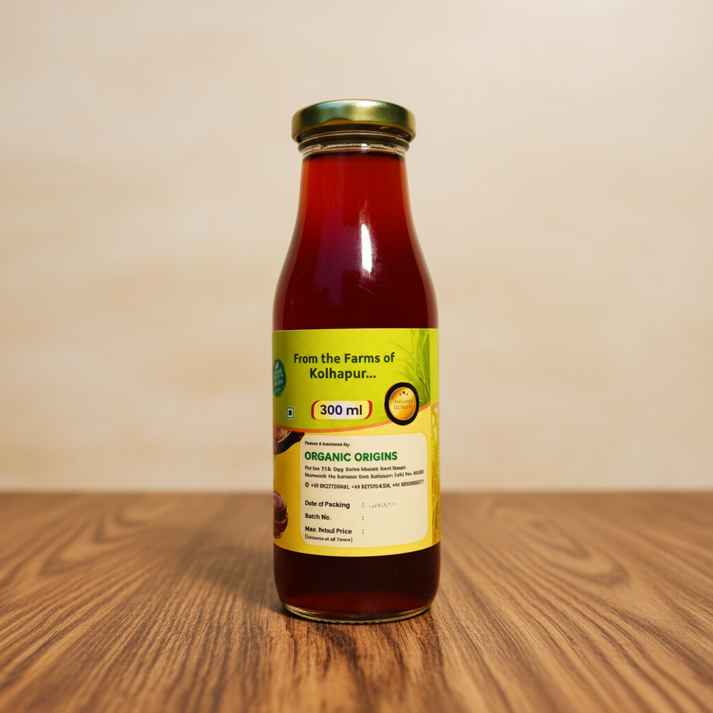 ORGANIC ORIGINS Pure Deshi Gul Kakavi (Pure Liquid Jaggery), Sakhi SHG, Natural, Chemical Free, 300ml Bottle