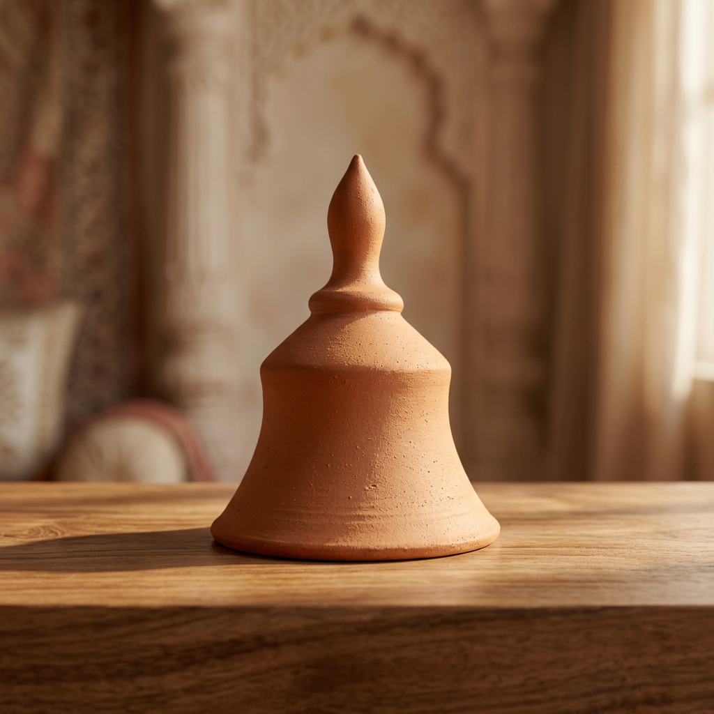 SADGURU Eco Friendly Ghanti Handcrafted Terracotta Clay Bell Made from Natural Soil Traditional Pottery Craft Pack of 1