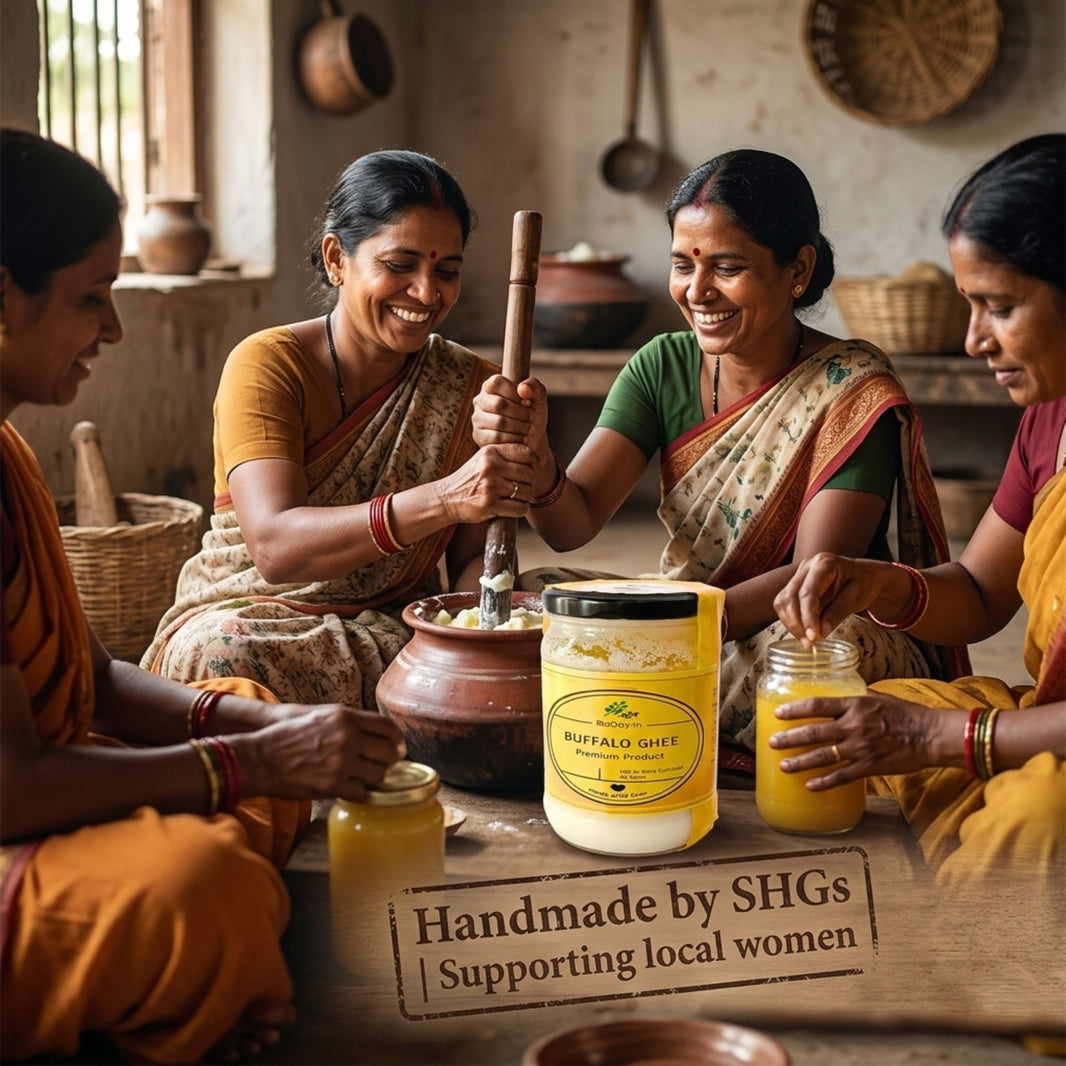 BIODAY.IN Pure Buffalo Milk Desi Ghee No Artificial Essence Handcrafted by Sai SHG Pack of 100 ml