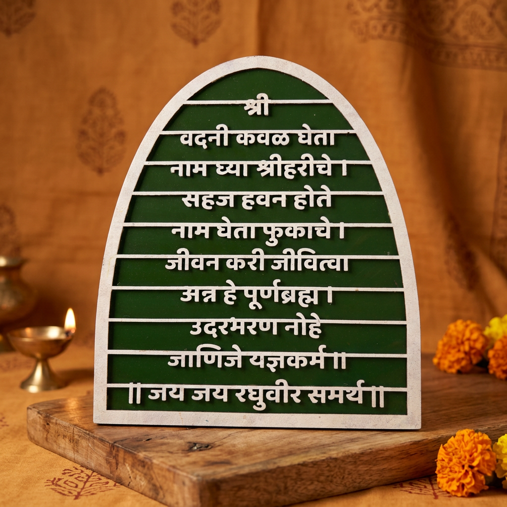 HANDCRAFTED BLISS Vadani Kaval Gheta Wall Frame 12x10 Inch Traditional Marathi Prayer Decor Cultural Home Decorative Piece Handcrafted By SHG Pack Of 1 Piece