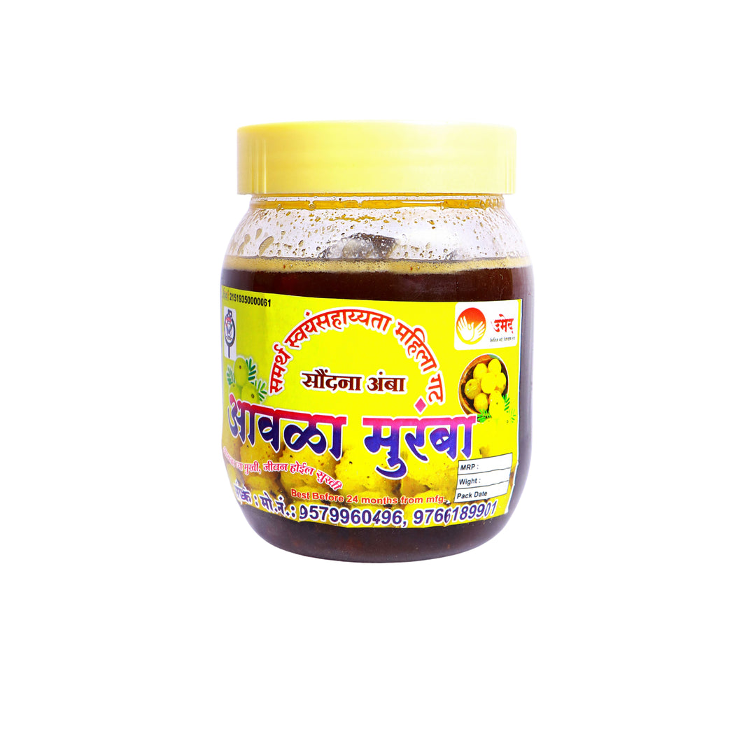 SAMARTH Awala Muramba Natural Amla Sweet Preserve Pack of 500 gm Traditional Healthy Fruit Murabba