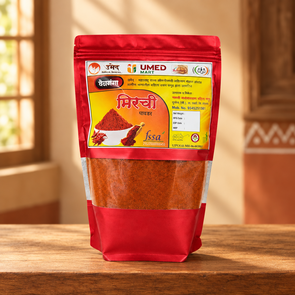 VAINGANGA Red Chilli Powder, Gayatri SHG, Natural, Healthy, Best Quality, Pack of 500 gms