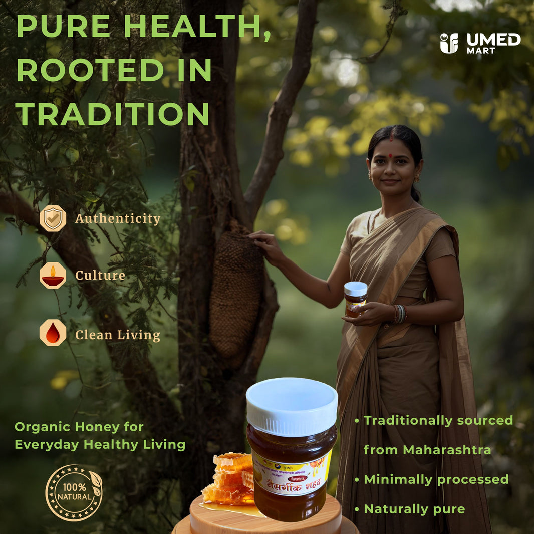 VAINGANGA Handmade Premium Natural Honey Pack of 200 gm Sweet Chemical Free Pure Rural Harvest No Artificial Colour No Added Flavour Healthy Daily Use