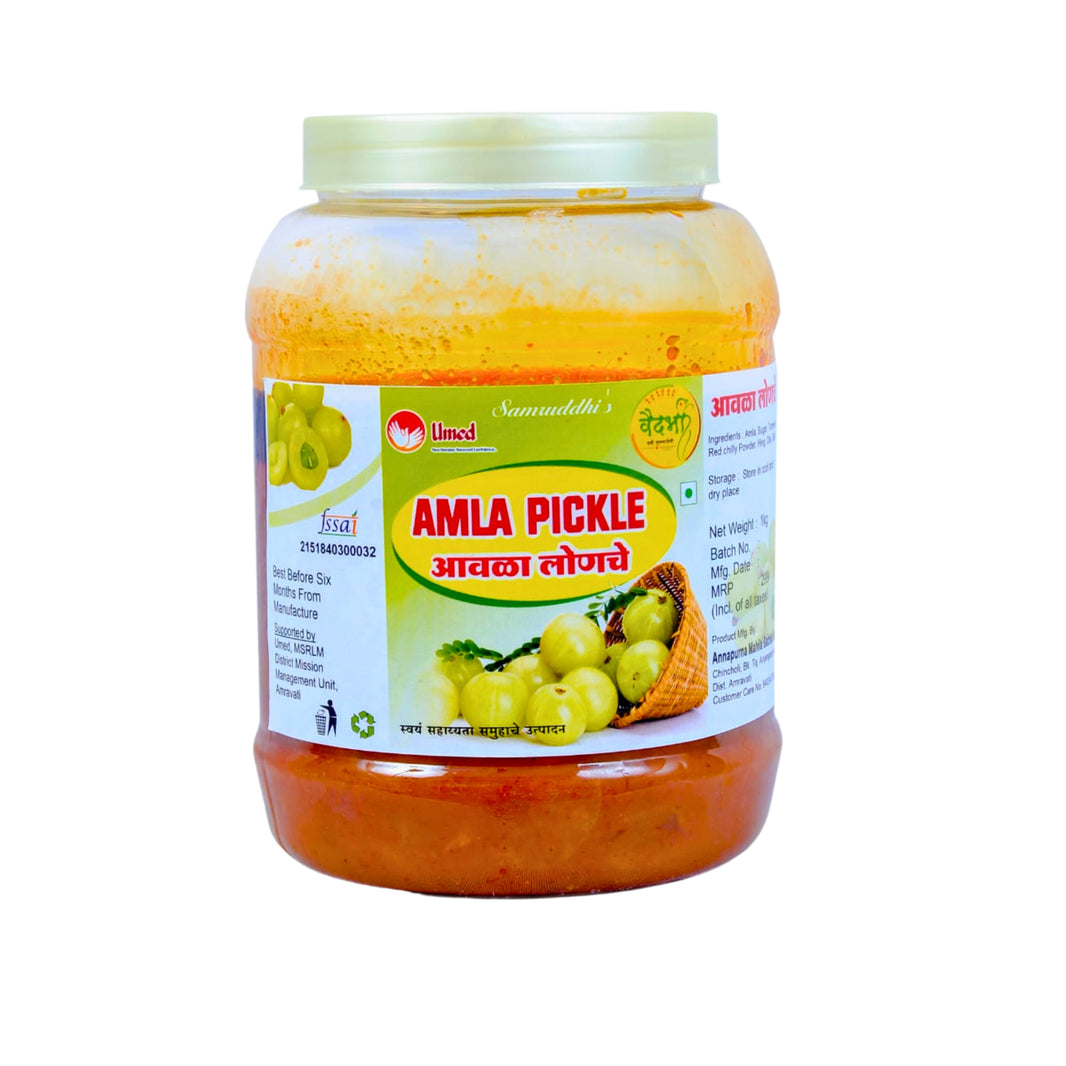 SAMRUDHI'S Awala Pickle, Annapurna SHG, Natural Ingredients, No Artificial Colour, Pack of 1000gm