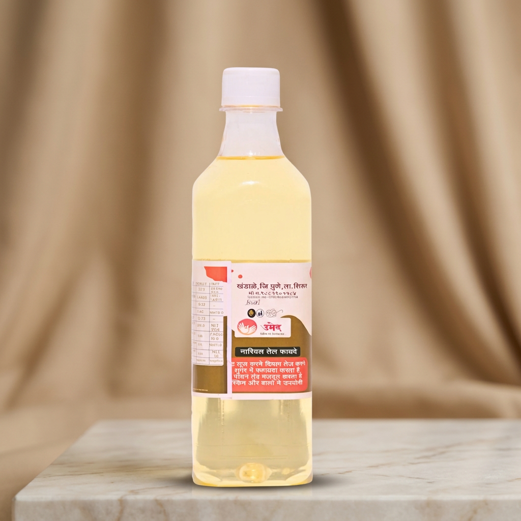 DURGA Cold Oil Coconut Oil, wooden Pressed Oil,  Durgadevi SHG, Natural, Chemical Free, 500 ml