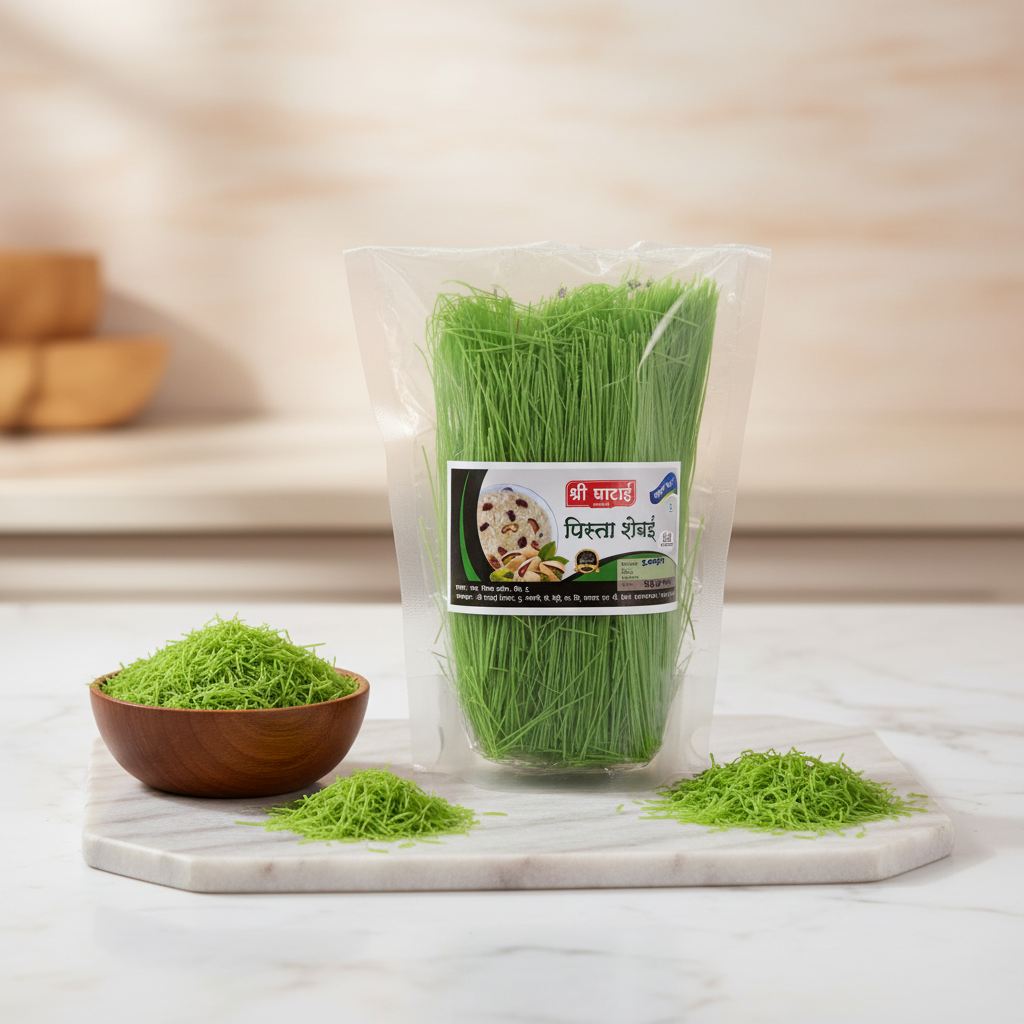 GHATAIDEVI SHG, Pista Shevai, No Maida Made By Natural Ingredients, Pack of 500 gm