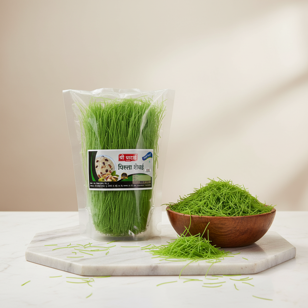 GHATAIDEVI SHG, Pista Shevai, Pack of 4, No Maida Made By Natural Ingredients, Pack of 200 gm