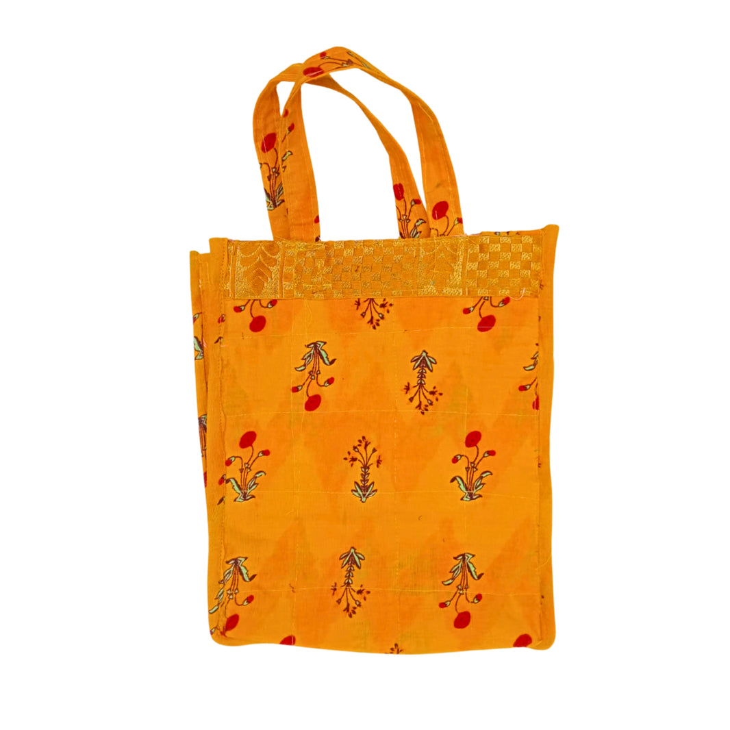 MAULI Tiffin Bag, Medium Sized, Yellow Colour, Handmade by Mauli SHG, Eco-friendly and Washable, Pack Of 1 no