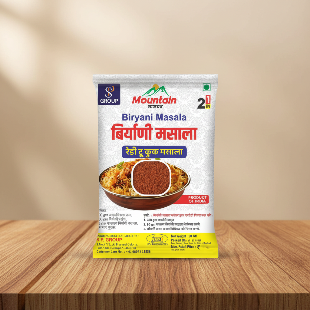 MOUNTAIN Biryani Masala Ready To Cook, Rajeshwari SHG, 50 grams