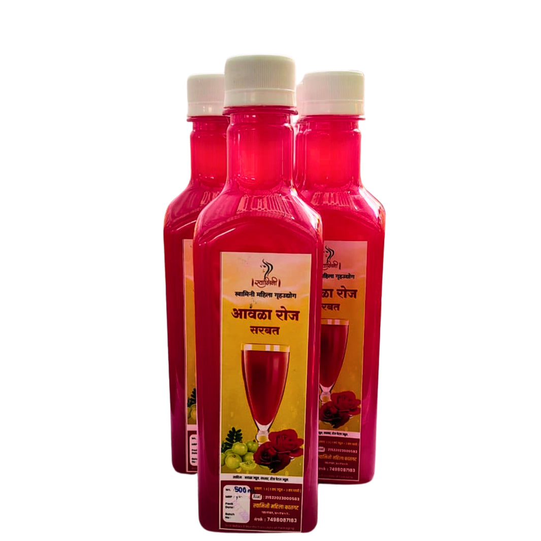 SWAMINI, Amala Rose Sharbat, Natural Ingredients, No Artificial Essence, Pack of 500 ml