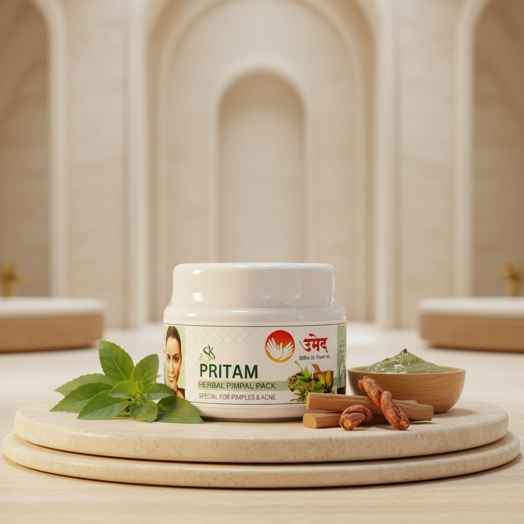 SARWADNYA Pritam Herbal Pimple Pack 50g Pack Of Neem Tulsi Sandalwood Manjistha Acne Care Skin Cleansing Cooling Face Pack Pooja Mahila Bachat Gat Hingoli