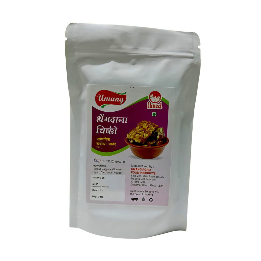 UMANG GRAH UDHYOG Shengdana Chikki Pack Of 180gm Traditional Peanut Jaggery Sweet Crunchy Snack Delight