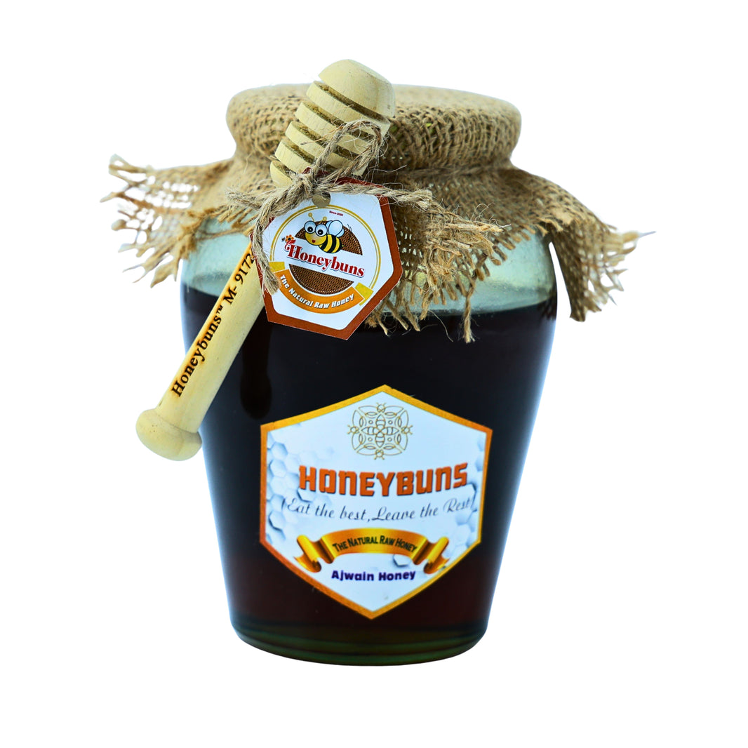 HONEYBUNS Ajwain Honey Natural Raw Medicinal Honey No Artificial Essence 1 kg