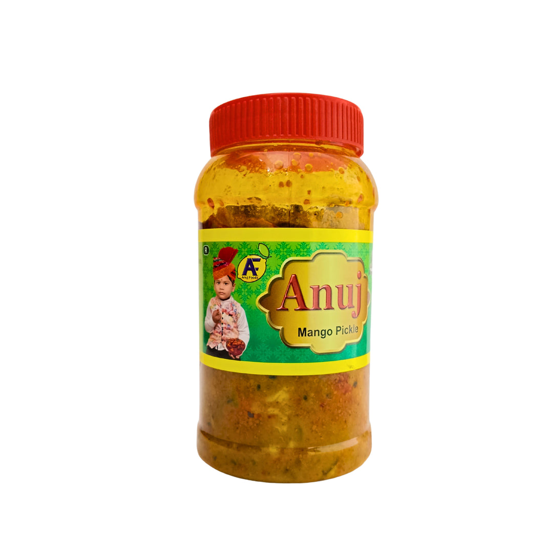 ANUJ FOODS  Mango Pickle, Made By Natural Ingredients, No Artificial Flavours, Pack of 500 gms