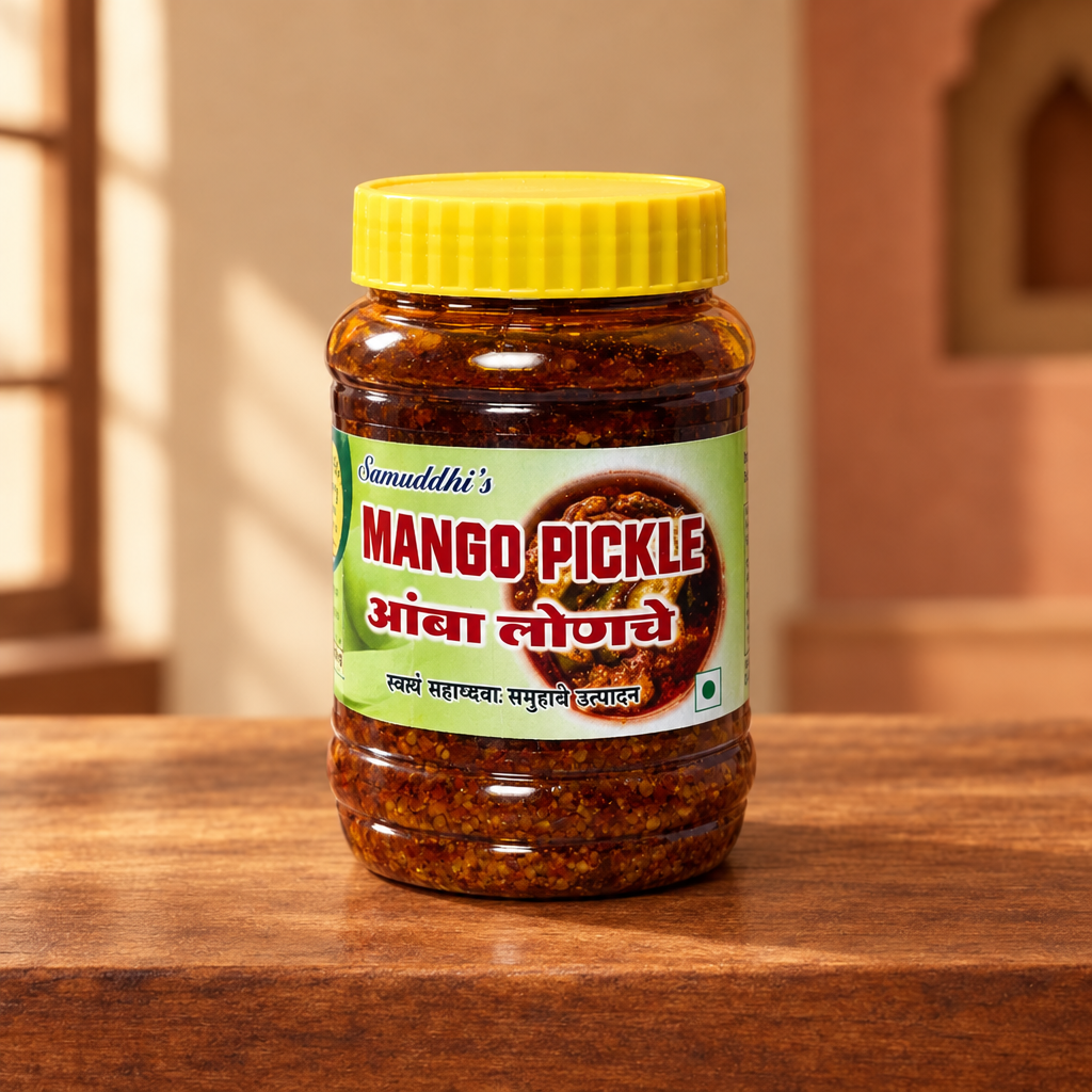 SAMRUDHI'S Mango Pickle, Annapurna SHG, Natural Ingredients, No Artificial Colour, Pack of 350 gm
