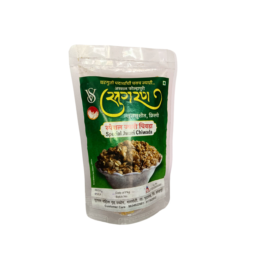 SUGRAN FOODS, Jwari Chiwada, Made By Natural Ingredients, No Artificial, Flavour, Pack of 100 gm