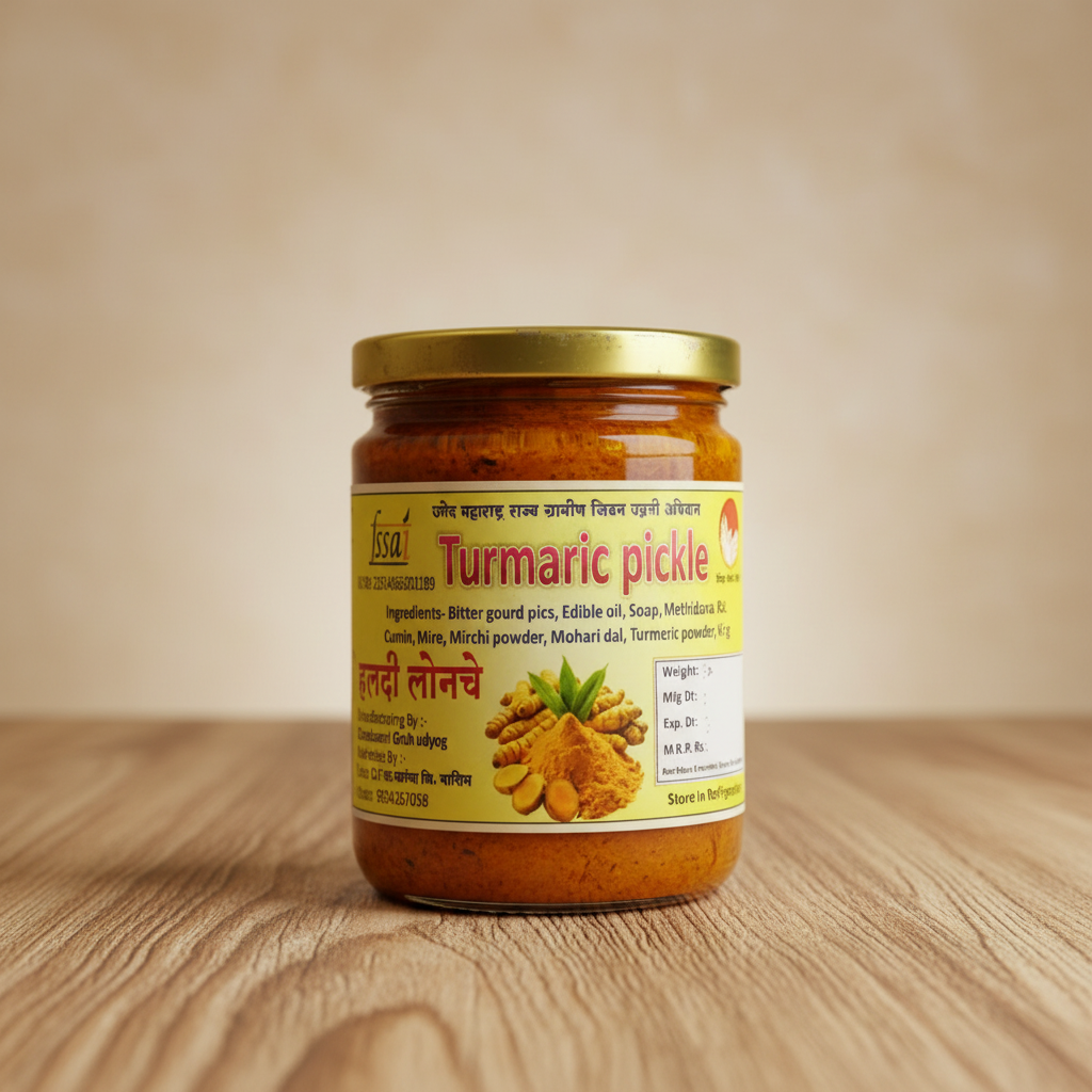 EKTA – Turmeric Pickles - Premium Quality, Handmade with Care, Authentic, Durable - Pack of 200 gm