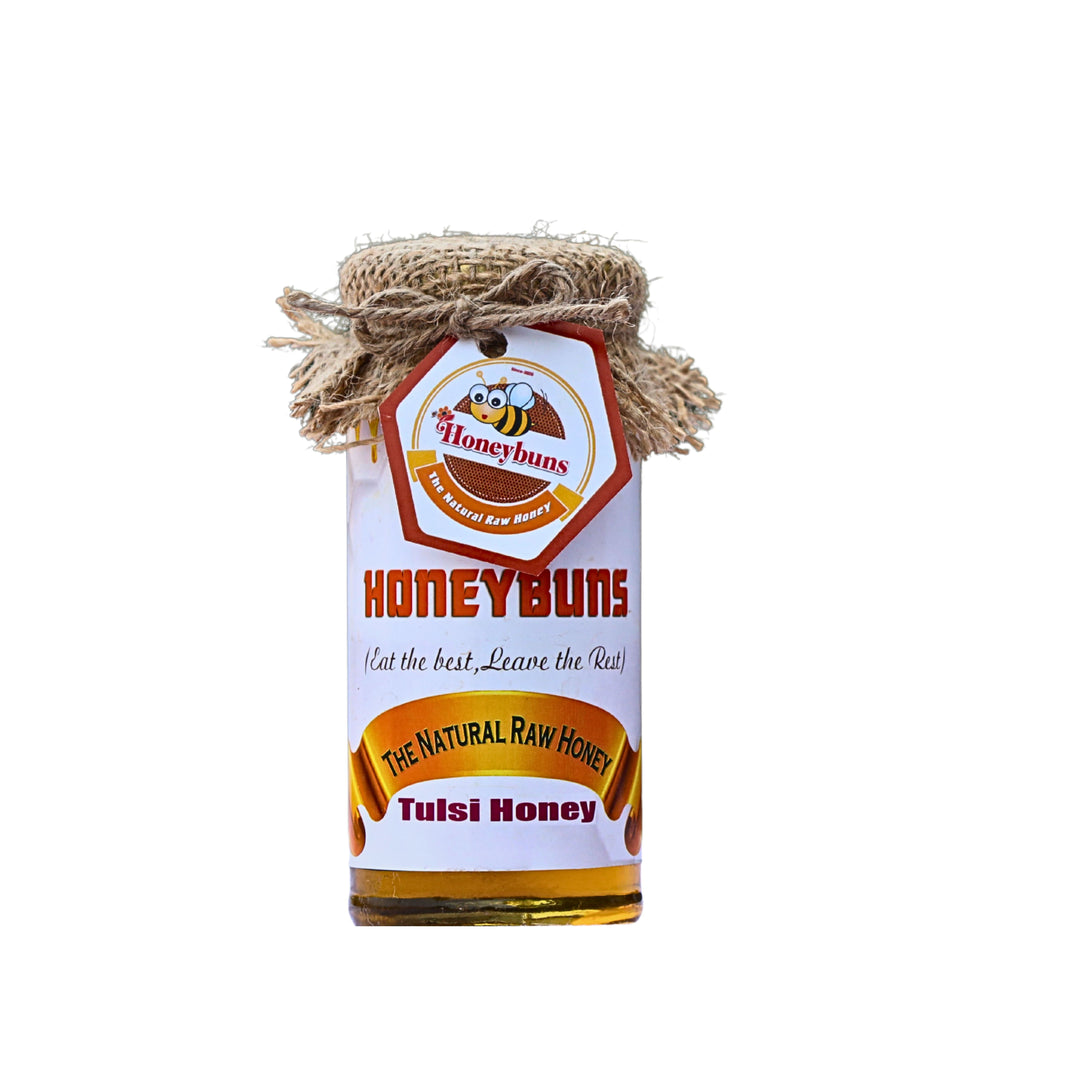 HONEYBUNS Tulsi Honey Natural Raw Herbal Honey No Artificial Essence 300 gm