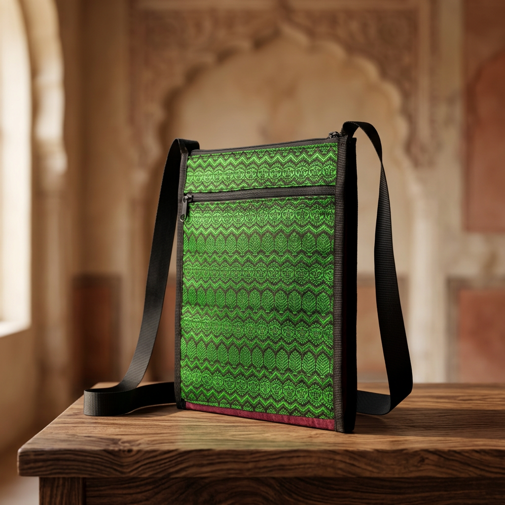KALPANA BAGS Handmade Sling Bag With Two Zip Lock Pack of 1 Nos Eco Friendly Stylish Lightweight Washable Durable Daily Use Design