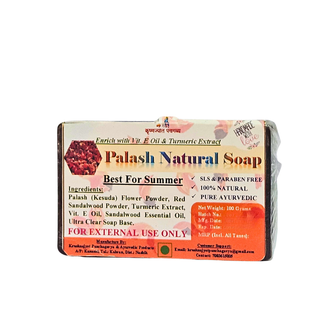 KRUSHNAJYOT Handmade Palash Natural Soap, Made By Natural Ingredients, No Artificial Chemical, Paraben Free, Sulphate Free, Pack of 100 gm