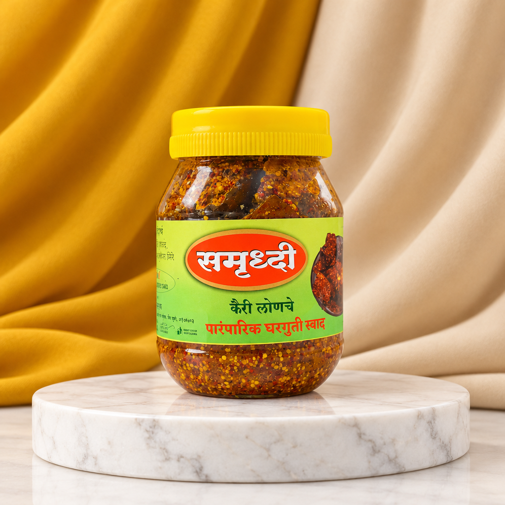 SAMRUDDHI Mango Pickle, Natural Ingredients, No Artificial Essence, Pack of 200 gms