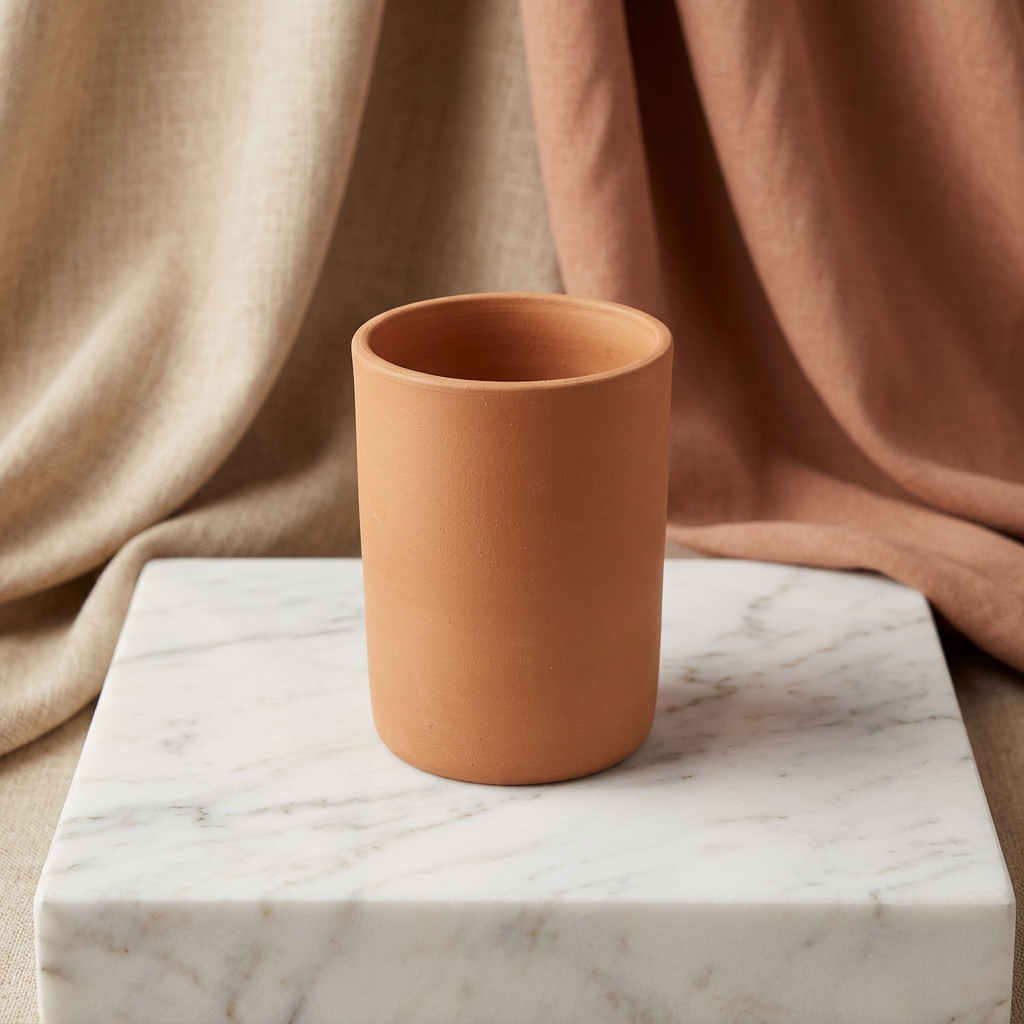 SADGURU Eco Friendly Clay Glass Handcrafted Terracotta Drinking Glass Made from Natural Soil Traditional Pottery Craft Pack of 1