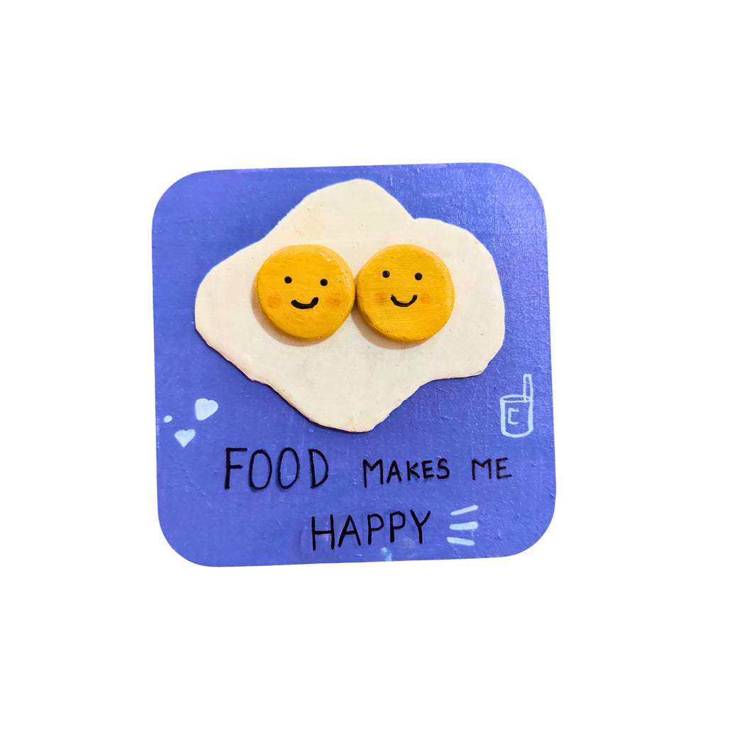 AHILYABAI – Food Make Me Happy Fridge Magnet | Premium Quality, Handmade with Care, Authentic, Durable | Pack of 1 pcs.